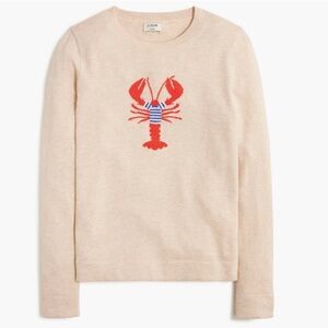 J. Crew Beige Sweater with Red Lobster Design